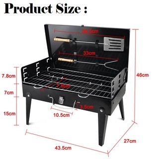 【Tahan karat】Stainless Steel Foldable BBQ Grill Charcoal Roast Barbecue ...