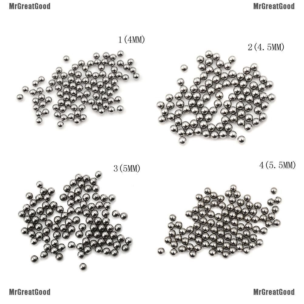 100pcs Bicycle Replacement Silver Tone Steel Bearing Ball  4/4.5/5/5.5MM Dia MF