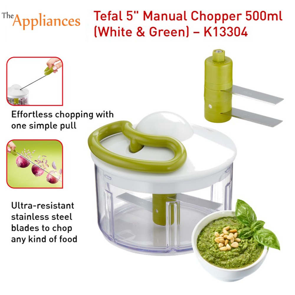 Tefal 5" Manual Chopper 500ml (White & Green) (Euro Ver) (K1330414