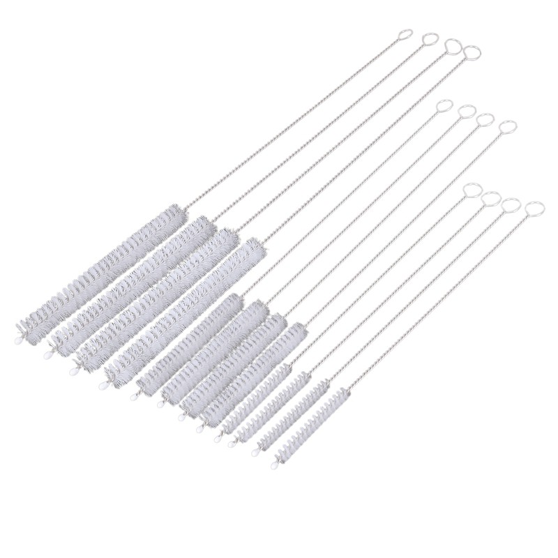 12 Pieces Blue Drinking Straw Cleaning Brush Kit,12/10/8 Inches Bendable Straw Cleaner for Multiple Size Straws 