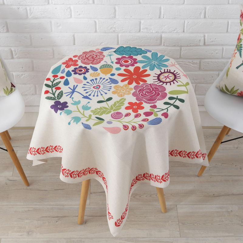 Spot Waterproof Cotton Linen Cloth Art, Tablecloth For Small Round End Table
