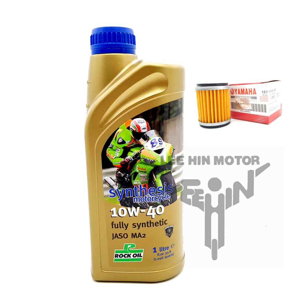 [DEALER PRICE] 100% Original Rock Oil 10w40 Fully Synthetic Engine Oil Minyak Hitam RS150 y15zr 135lc r15 r25 1 Litre