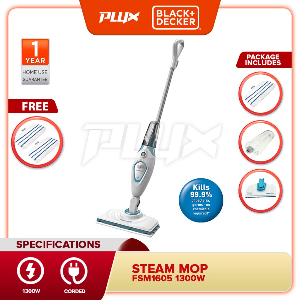 Black & Decker FSM1605-XD 1300W Steam Mop Steam Cleaner Home Cleaner ...