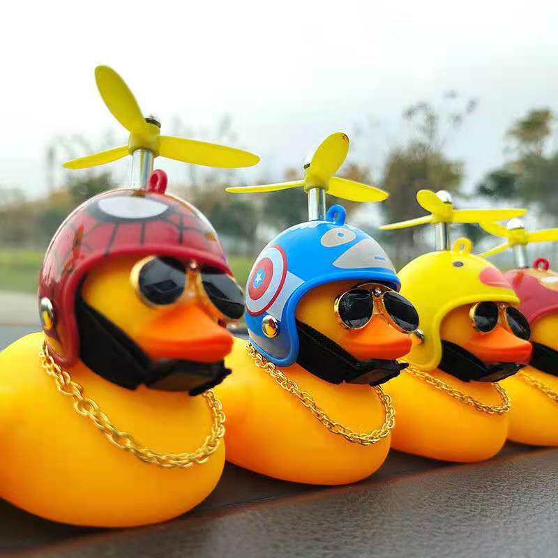 Little Yellow Light Duck Helmet Horn Raft Motorcycle Car Accessories Kids Birthday Gifts Toys (2860 )