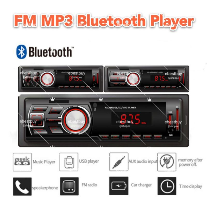 FM Radio MP3 Player 1 DIN Wendapai Autoradio Bluetooth Auto Stereo Audio Ricevitore Supporto AUX/SD/USB/Telecomando 