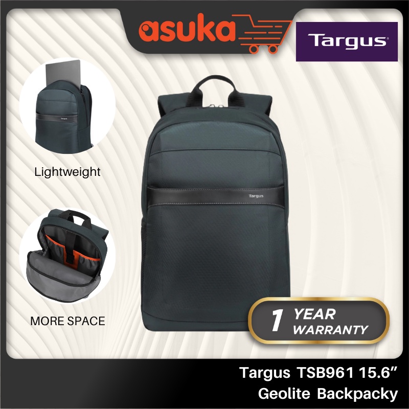 [More Space/ Comfort & Lightweight ] Targus Tsb96101 / TSB961 15.6” Geolite Plus Multi-Fit Laptop Backpack- Slate Grey