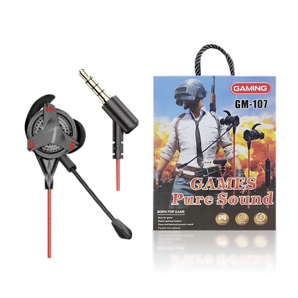 Gaming Earphone Gm 107 Game Pure Sound Shopee Malaysia