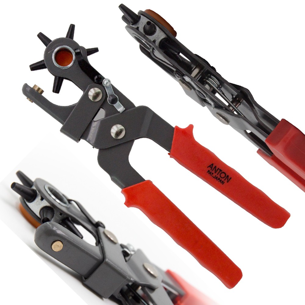 Punch Six Sizes Hole 2/2.5/3/3.5/4/4.5 mm Bac bac Straps Fabric Shoes Dog Collars Saddles Bac bac Leather Hole Punch Belt Puncher,Heavy Duty Revolving Plier Tool,Watch Bands 