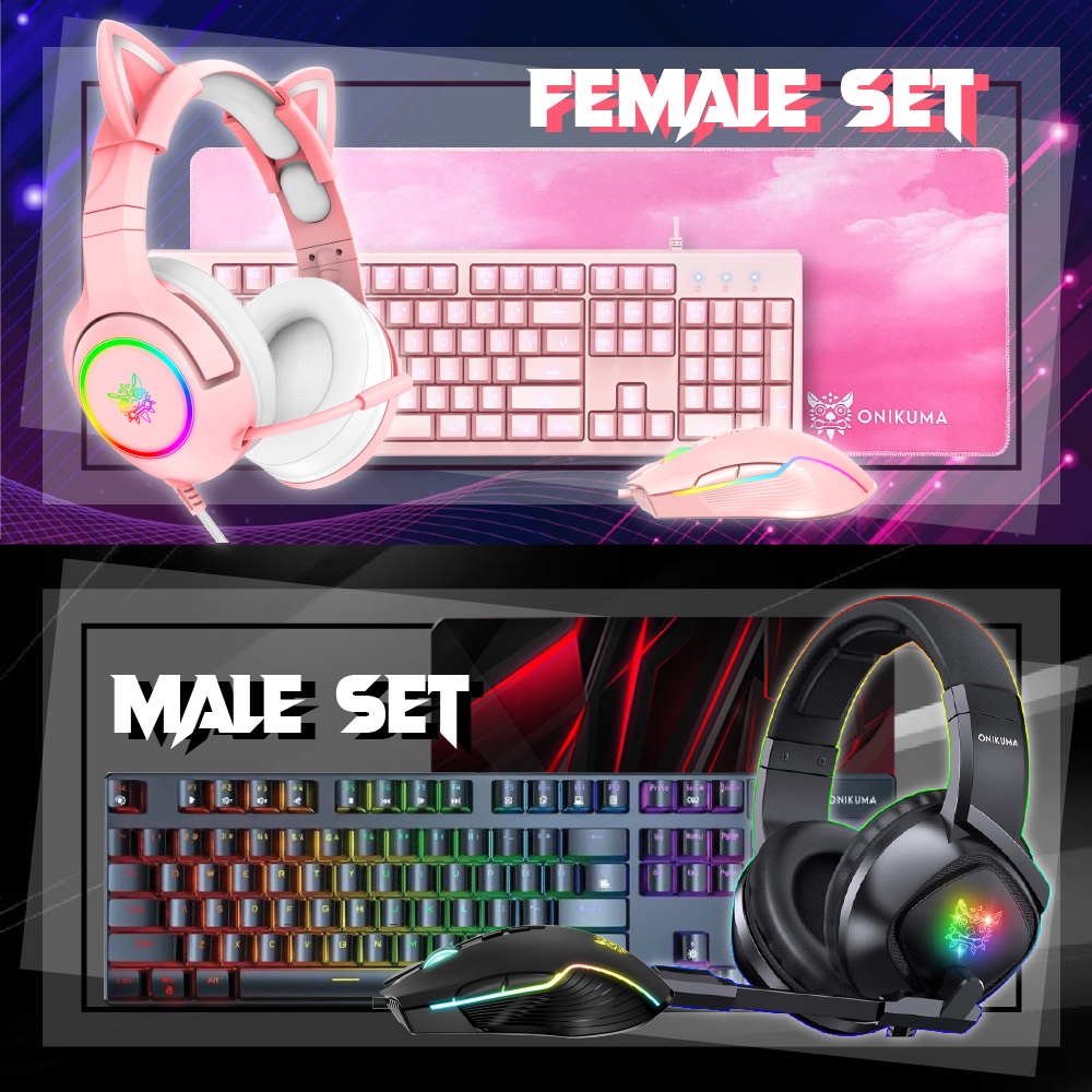 GAMING SET ONIKUMA HEADSET HEADPHONE RGB KEYBOARD MOUSE MOUSEPAD Gaming