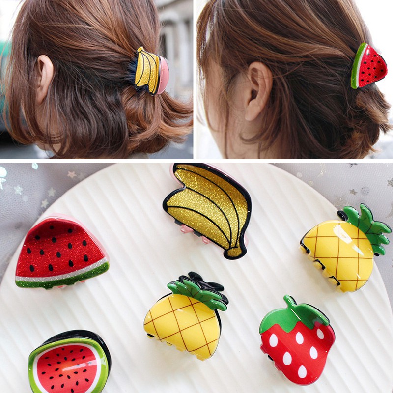 Se 1pc Korean Fruit Shape Hairpins Women Girls Cute Hair Clip Side