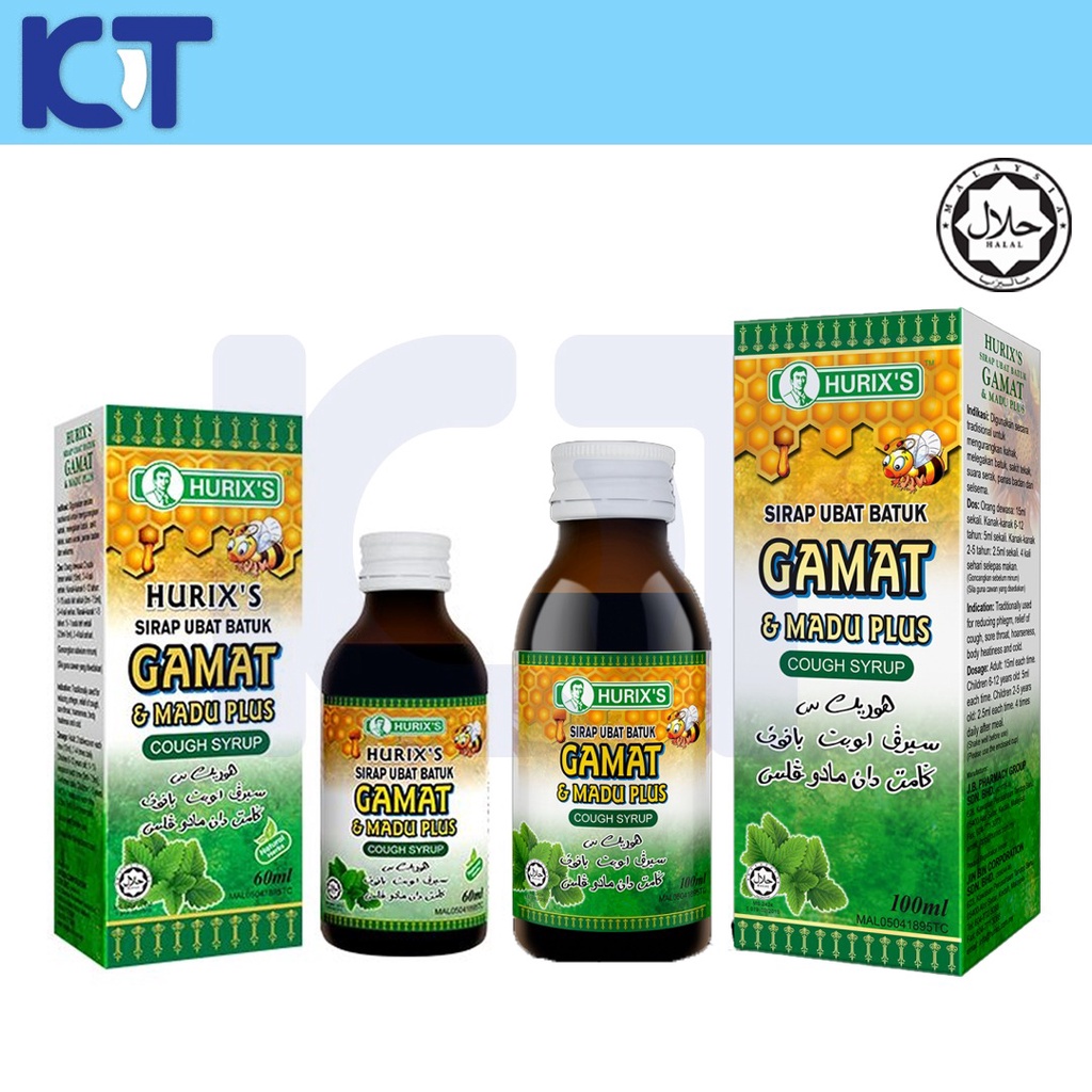 HURIX'S Gamat & Madu Plus Cough Syrup (60ml/100ml)  Shopee Malaysia