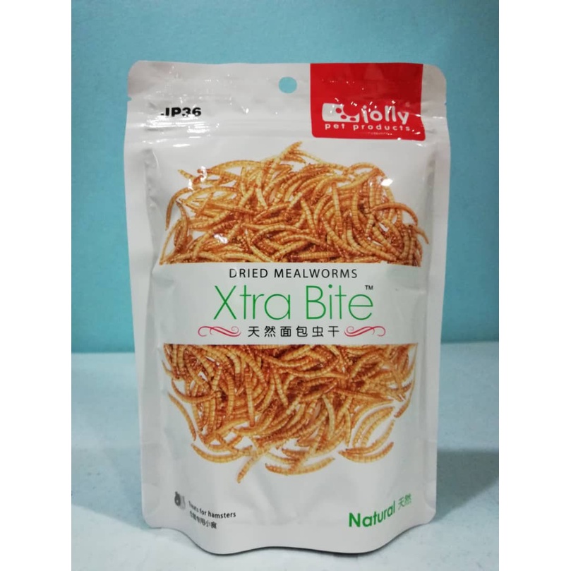 Jolly Natural Dried Mealworm Xtra Bite 60gram Sugar Glider Hamster Bird JP36 Burung Mealworms Meal Worms Worm