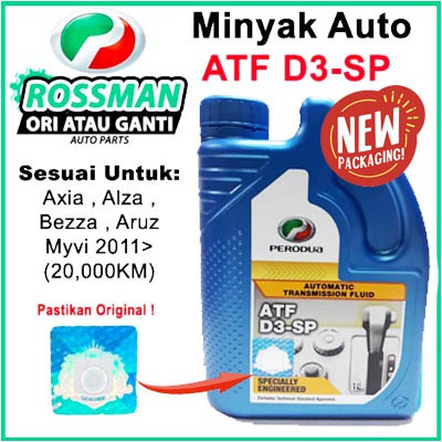 [NEW STOCK] Genuine Perodua ATF D3-SP Gear Oil 1 Liter 