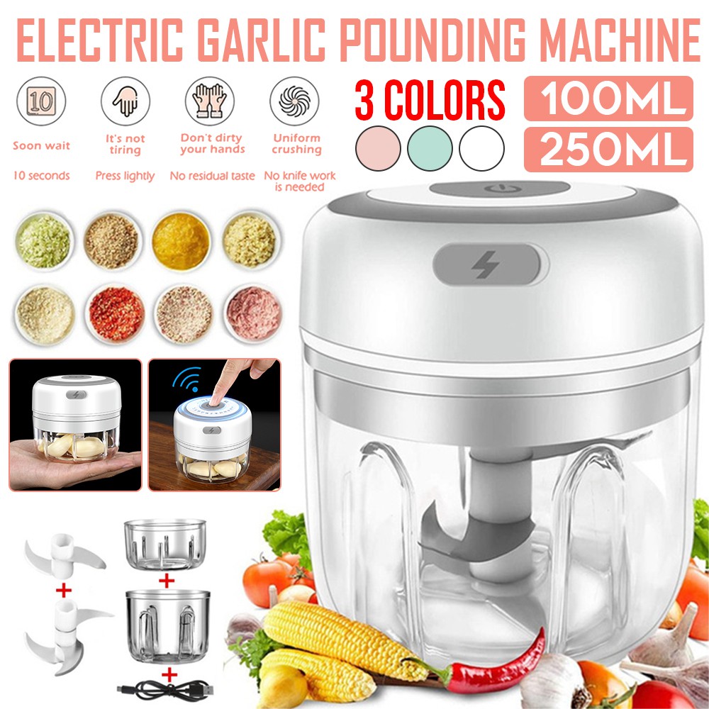 Electric Garlic Masher USB Wireless Vegetable Meat Grinder 100/250/300ml Mini Crusher Food