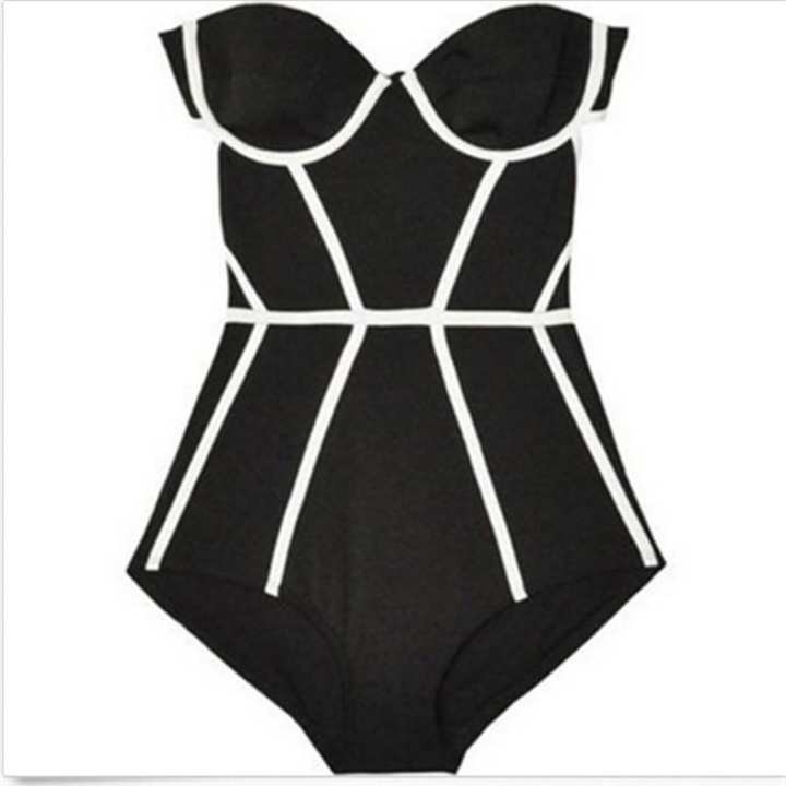 strapless push up one piece swimsuit