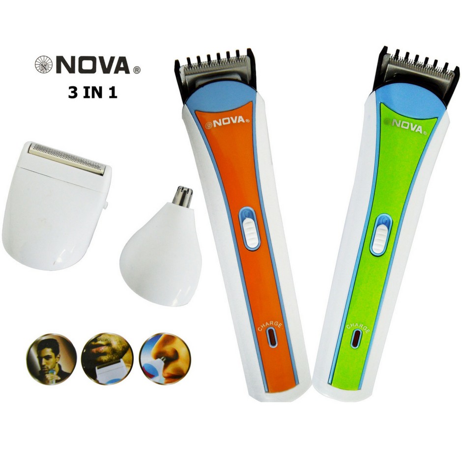 Nova 3 In 1 Rechargeable Hair Trimmer Shaver Clipper / Mesin Trimmer Rambut 3 Dalam 1 Nova (NHC2013) - With Nose Trimmer