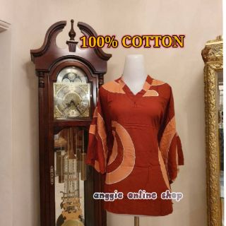  BAJU  ATASAN BLOUSE  TANGAN  PANJANG COTTON SELESA PAKAI KAIN 