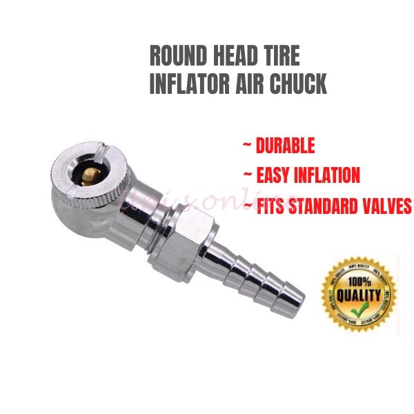 TIRE AIR PUMP NOZZLE ROUND HEAD / TIRE PUMP BICYCLE / MOTOR / CAR / PAM