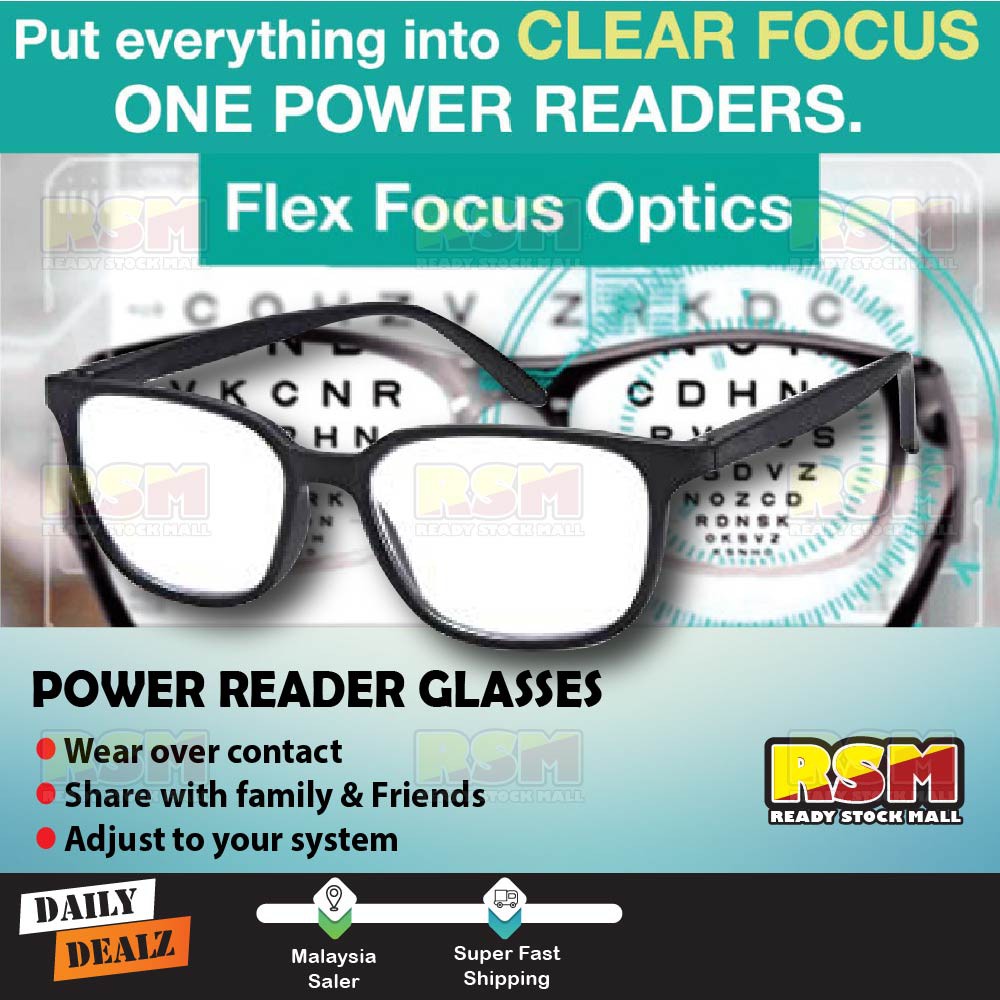 Power Multi Focus Reading Glasses Auto Adjusting Flex Focus Readers To