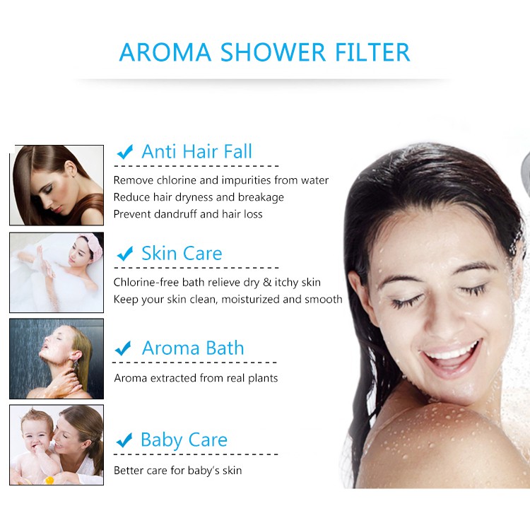 Aroma Shower Filter with Vitamin C & Milk - Anti Hair Fall Skin Care Remove  Chlorine Soften Water | Shopee Malaysia