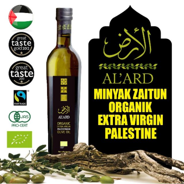 250ml Minyak Zaitun Al Ard Palestine Organic Extra Virgin Poevoo Shopee Malaysia