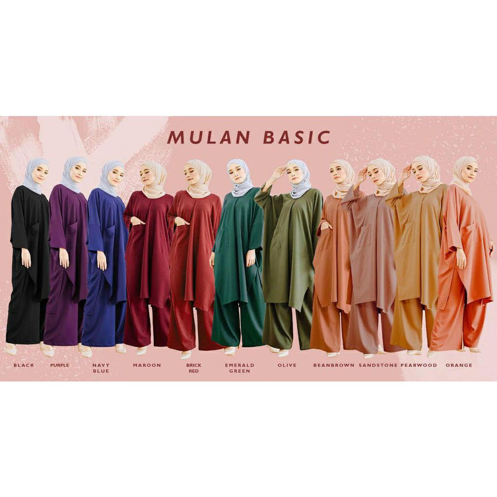 ?Mulan Basic Hot Selling Muslimah Loose Poket X Payah Gosok everyone favourite