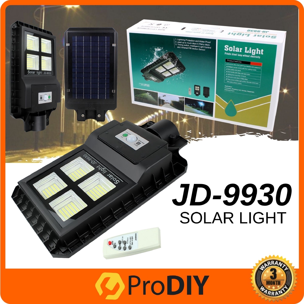 JD-9930 30W Wireless Private Street LED Weatherproof Solar Light With Infrared PIR Motion Sensor for ourdoor wall street