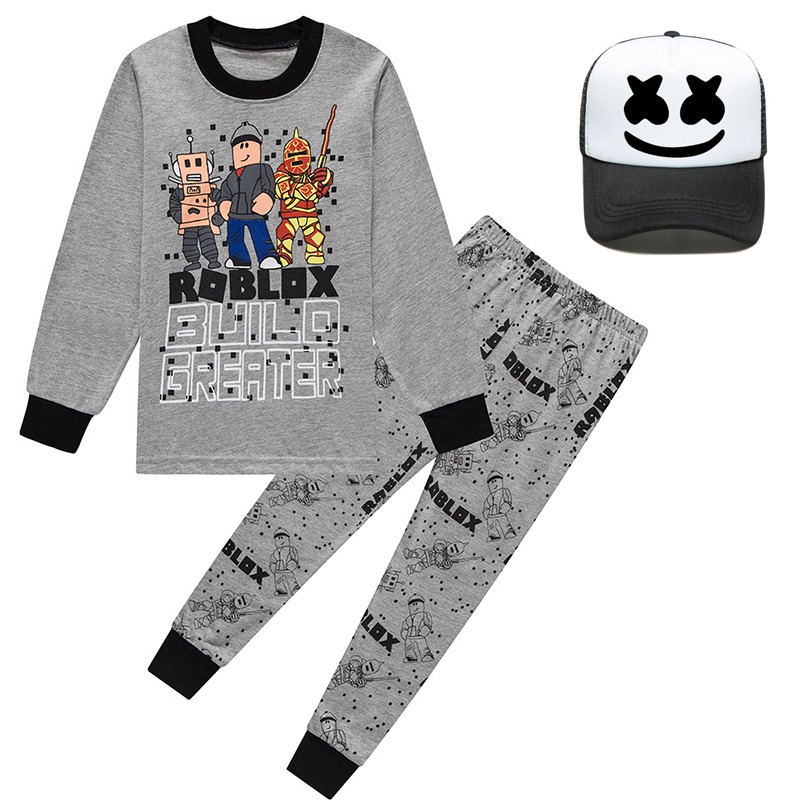 Teens Roblox Clothes Sleepwear T Shirt Youtube Game Kids Boys Long Sleeve Christmas Xmas Pajamas Black Pjs 6 13years Shopee Malaysia - skater boy roblox outfits