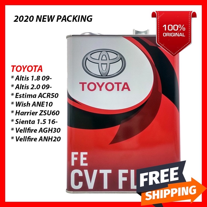 (100 Original) TOYOTA ATF CVT FE AUTO GEAR OIL (4L) Altis / Estima