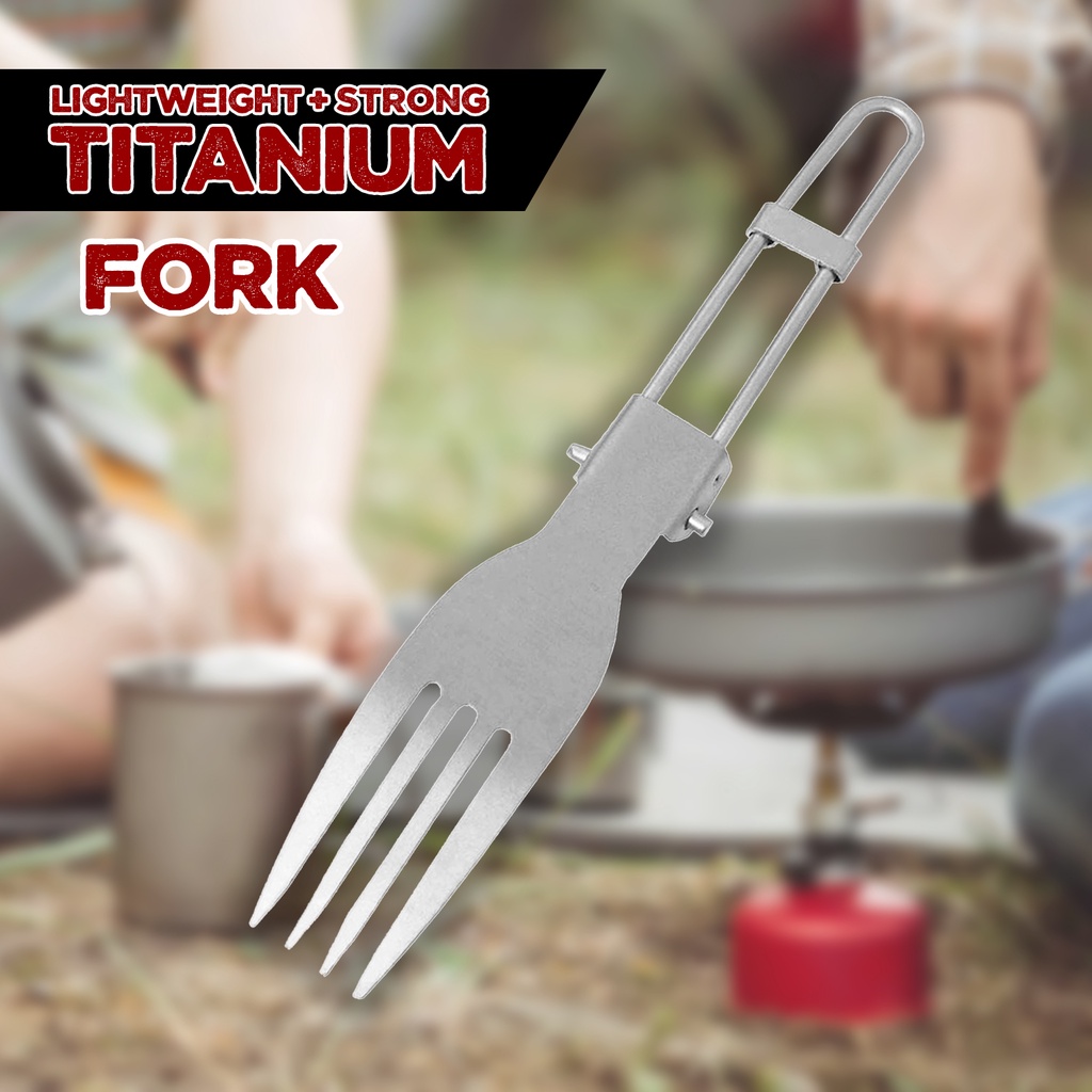 2 Way Cutlery Camping Fork Spoon Titanium Tableware Spork Portable Tableware Outdoor Cutlery Sudu Garpu Khemah 户外野营餐两用叉勺