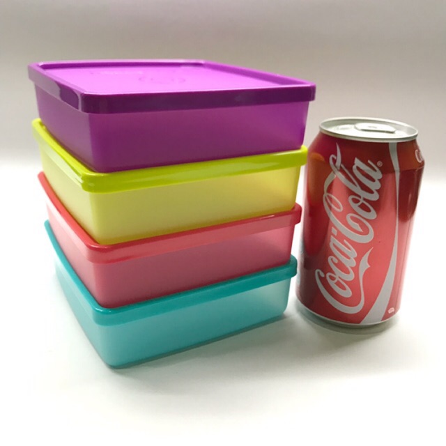 New Tupperware Square Away 400ml (4 units) Airtight Liquid tight