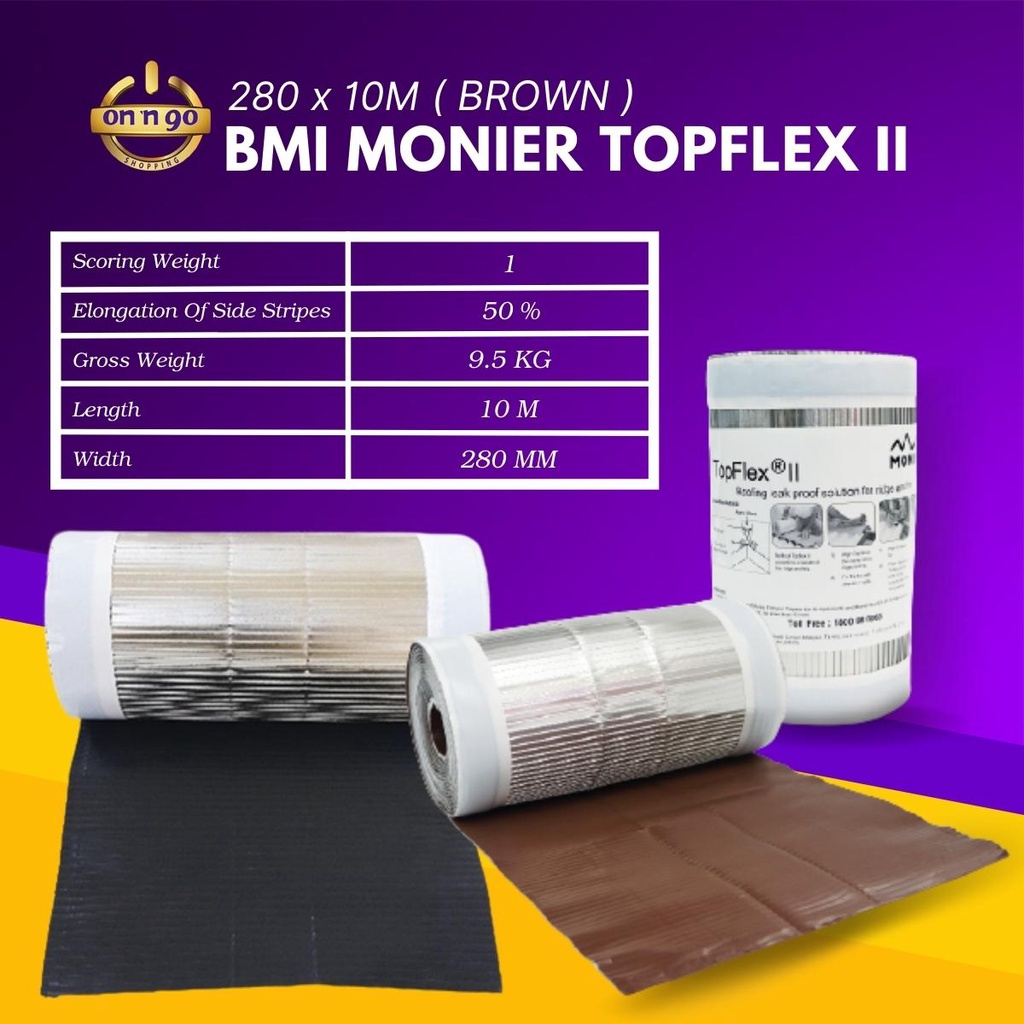 280 x 10M BMI MONIER TOPFLEX TOPFLEX II ( BROWN ) | Shopee Malaysia