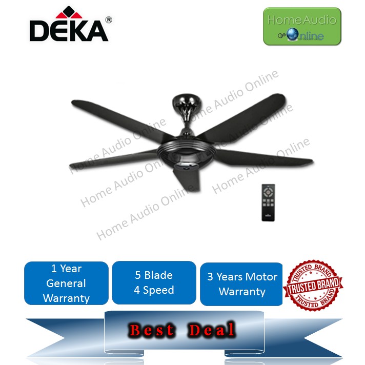 Deka 5 Blade 4 Speed Remote Control Ceiling Fan X7n