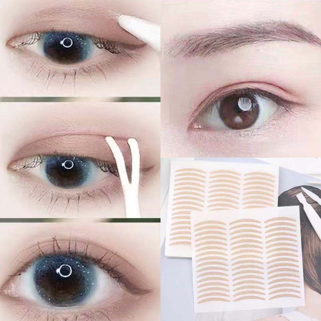 48Pcs New Lace Eyelid Stickers Natural Invisible Double Eyelid Tape Mesh  Self-Adhesive | Shopee Malaysia