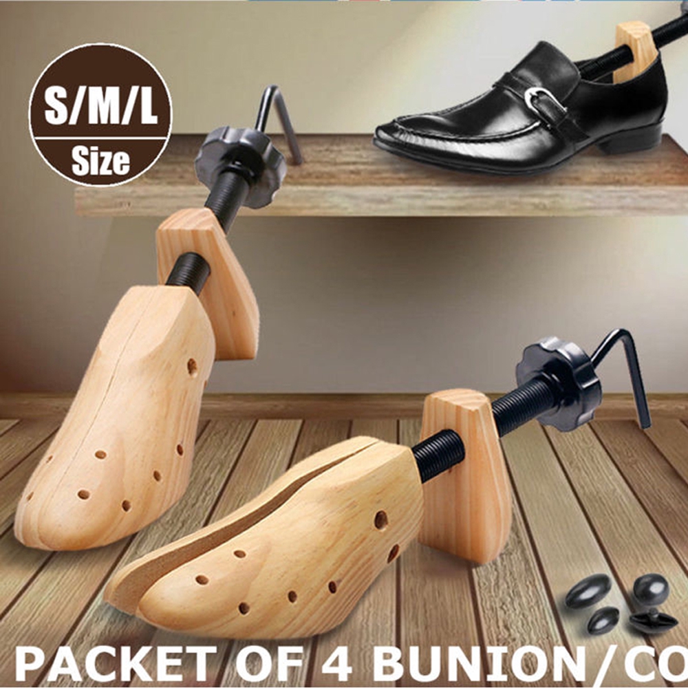 Unisex 2-way Adjustable Wooden Shoe Stretcher Shoe Expander Shaper Tree Tool S-L