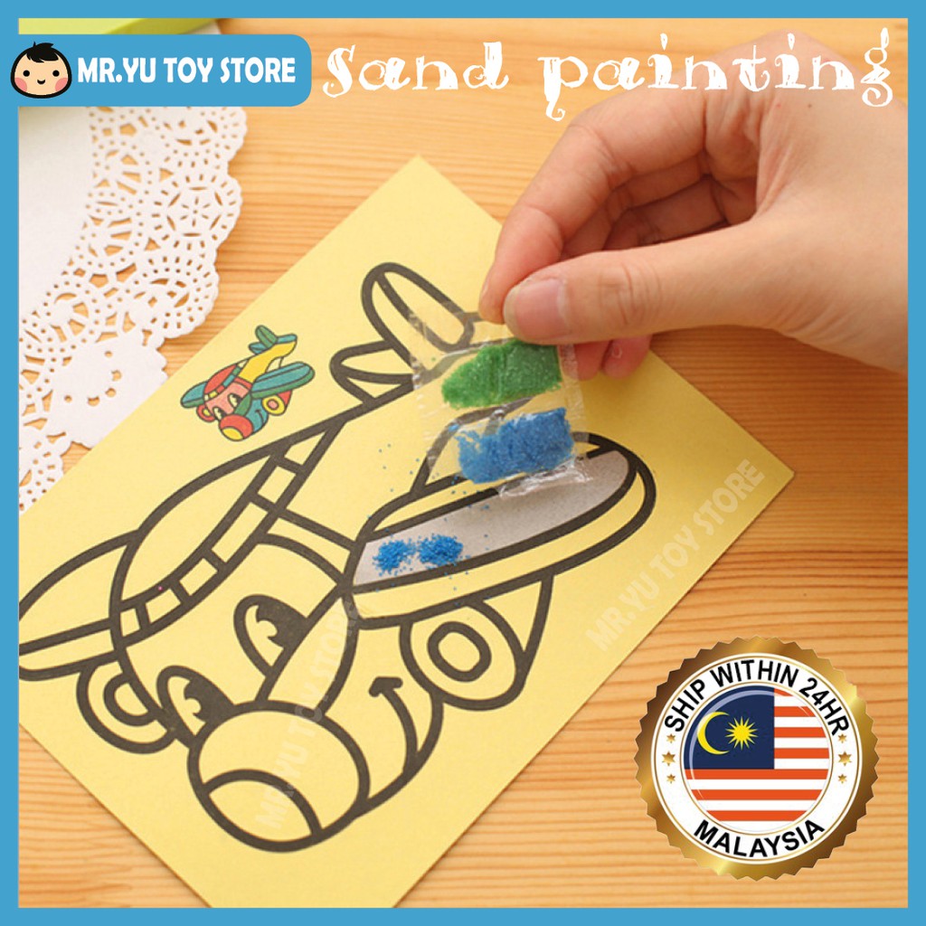 圣诞节礼物Christmas Gift砂画DIY Sand Drawing Cartoon DIY Art Sand Painting  Suit小号色彩认知专注力活动必备生日派对birthday party for girl kid | Shopee Malaysia