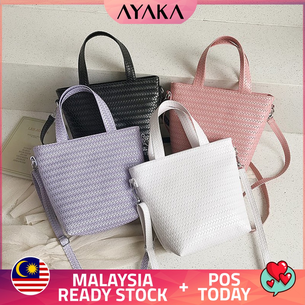 READY STOCK💖 AYAKA Women Stylish Sling Bag Knitted Pattern Trendy