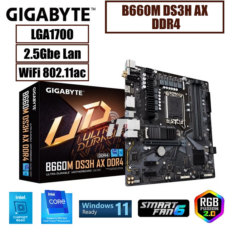 Gigabyte B660M DS3H AX DDR4 LGA1700 Mainboard 12th Gen Ready Shopee