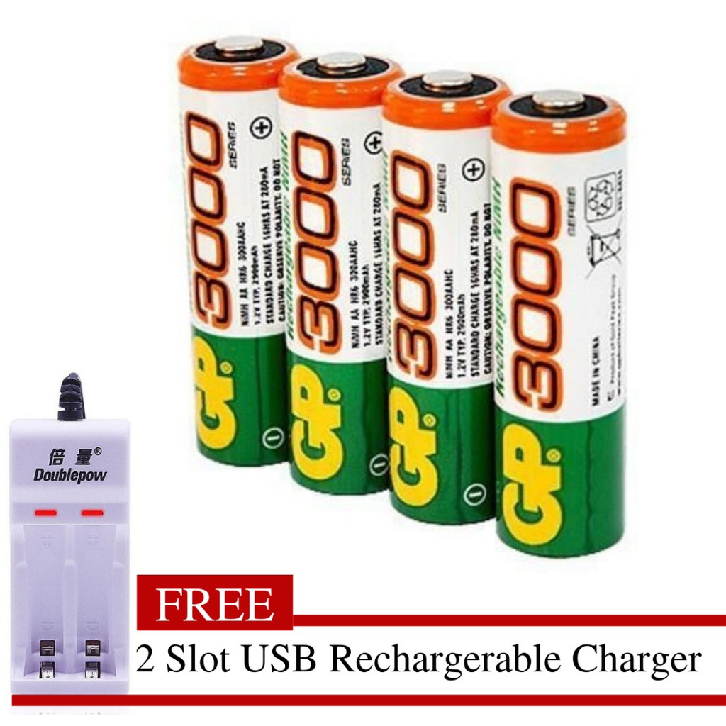 Premium 4pcs Gp 3000mah 3600mah 1 2v Rechargeable Battery Shopee Malaysia