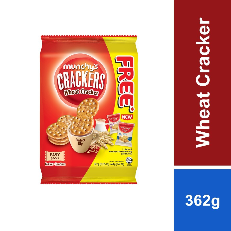 Munchy's Wheat Crackers Free 2's Crackers Plus 362g | Shopee Malaysia