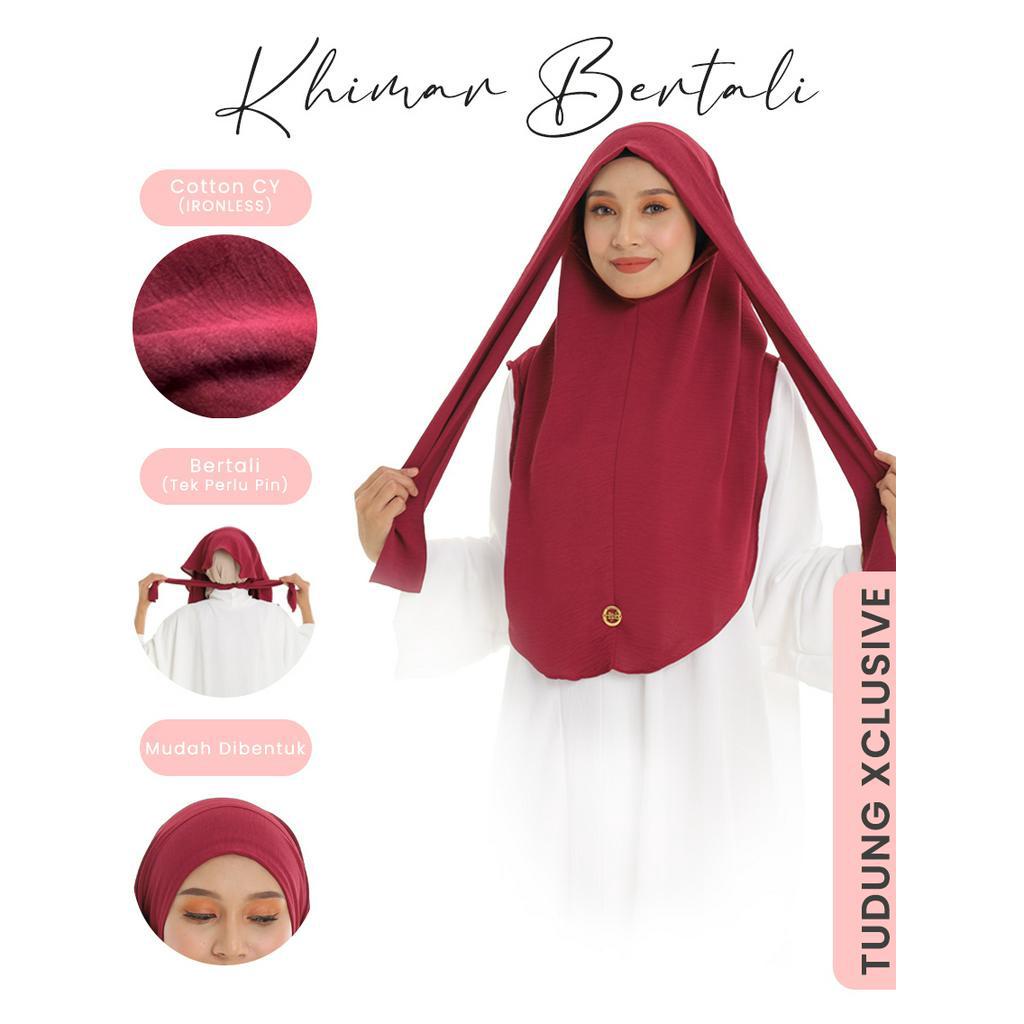 Tudung Instant Khimar Bertali CEY Crepe | Tudung Sarung Khimar Bertali Ironless CEY Crepe