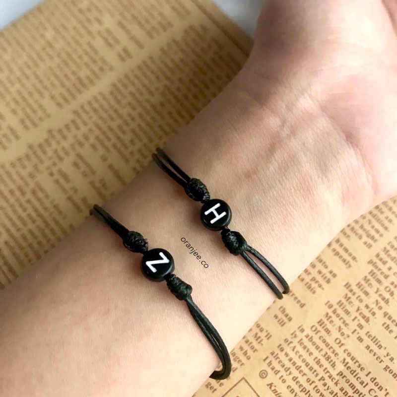 Part 2 Magnetic Round Black Letters Bracelet Initials Alphabet Name Couple Bestfriend Bracelet Magnets Shopee Malaysia