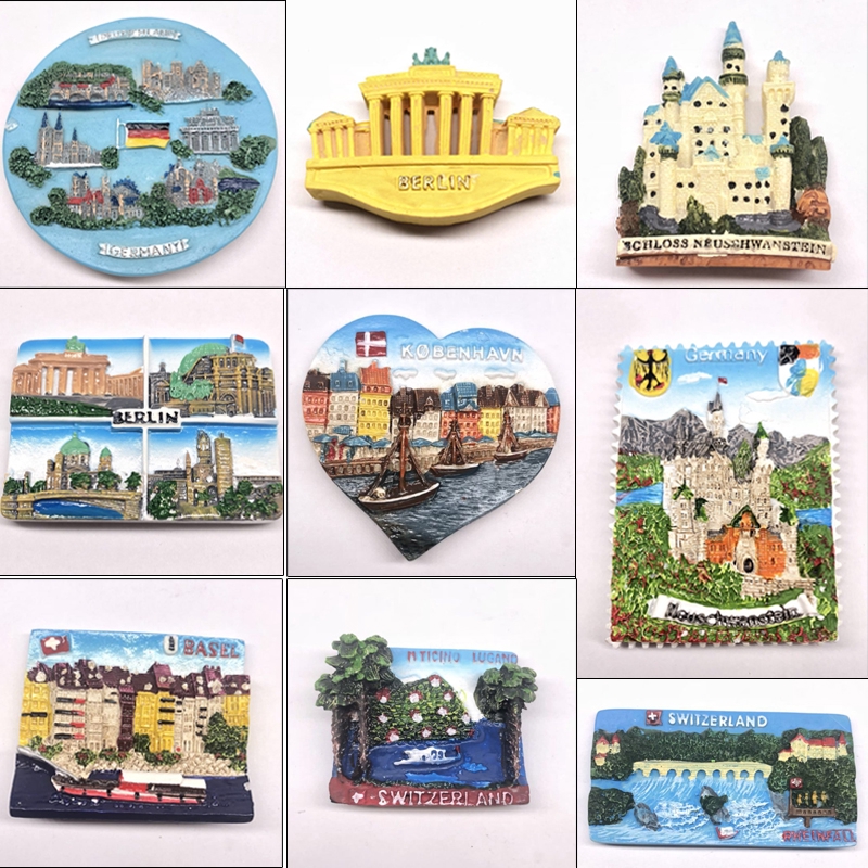 Fridge Stickers Foreign Swiss Tourist Attractions Souvenirs Three-dimensional Resin Stickers Birthday Gifts Refrigerator