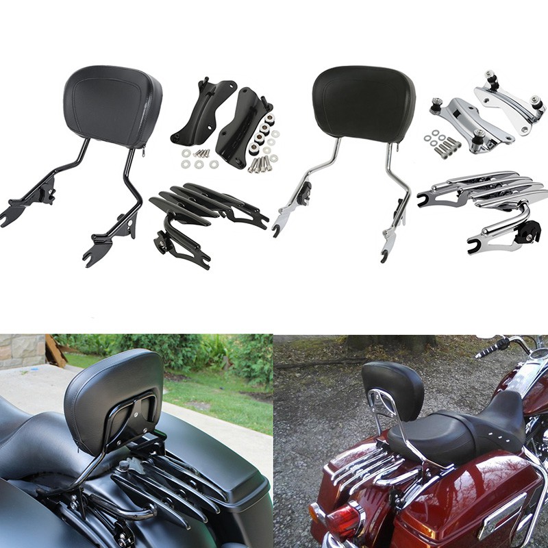 Motorcycle Detachable Backrest back rest Sissy Bar Luggage Rack For