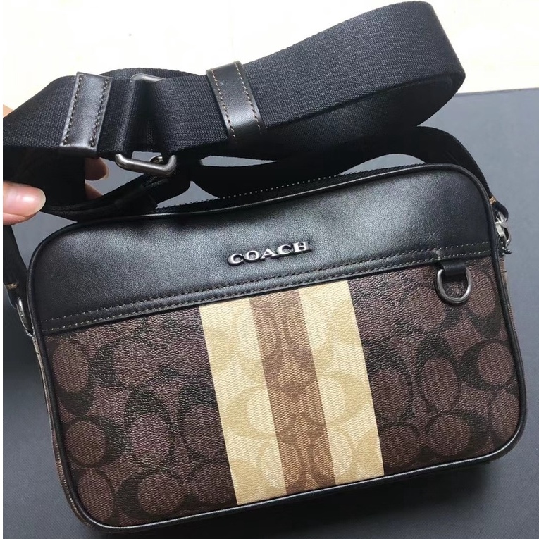 Coach Men C9965 Graham Crossbody In Blocked Signature Canvas With