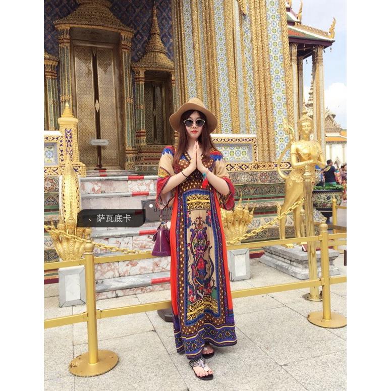 Gaya etnik Bohemian rok panjang tipis ukuran besar Bali Gaya etnik Bohemian rok panjang tipis ukuran besar Bali