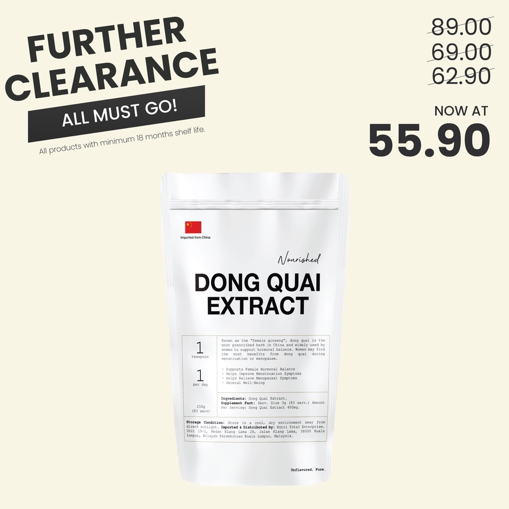 Nourished Dong Quai Extract 200mg 154 Servings 230g (China) Shopee