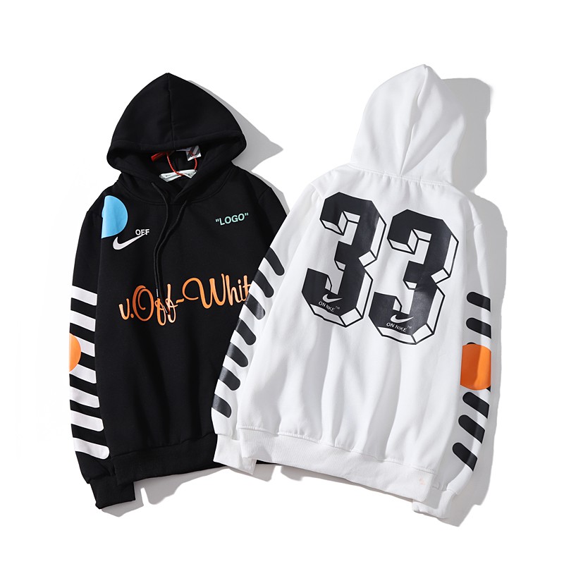 off white nike logo hoodie