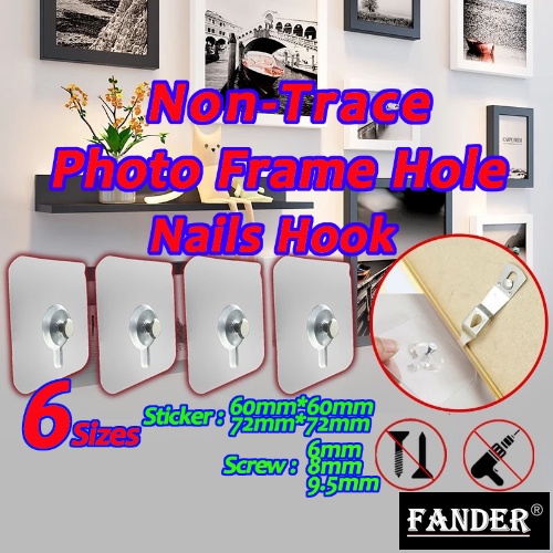 🔥Ready Stock🔥Non-Trace Self adhesive hook For Photo Frame Hole Hanging  Nails Hook Photo frame Hooks organizer 相框 | Shopee Malaysia