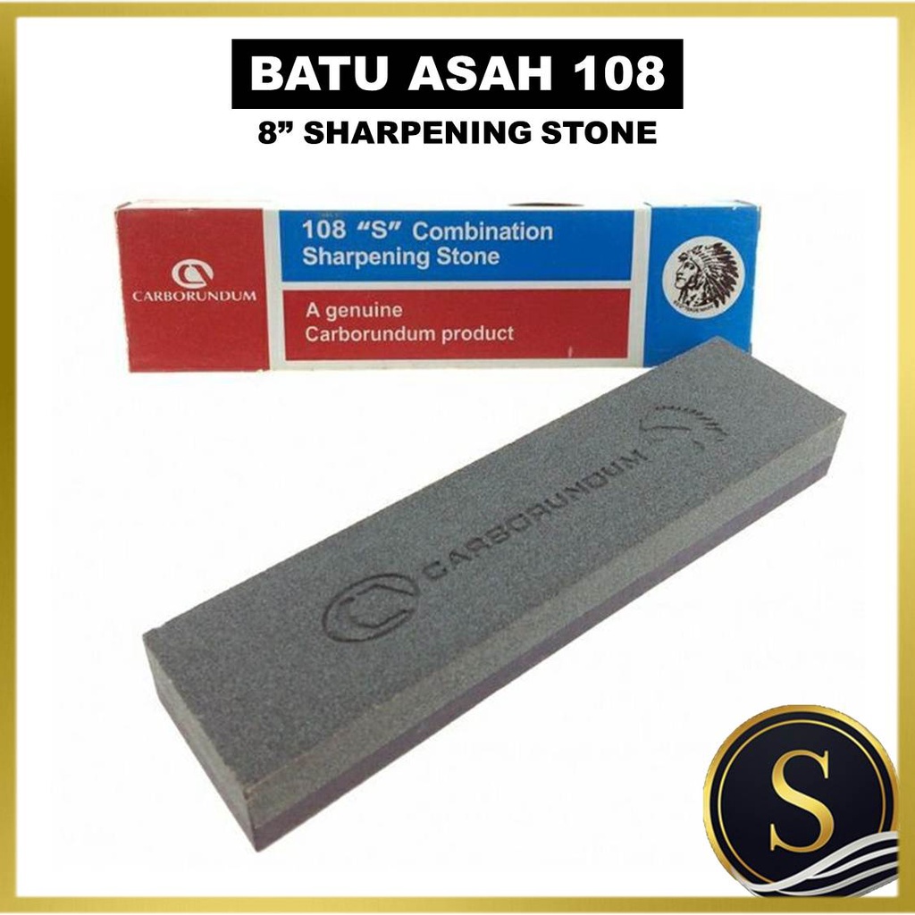 Batu Asah 108 8 INCH Pisau Parang Sabit Sharpening Stone Knives Sharpener Carborundum Combination